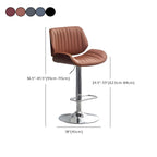 Tabouret de bar pivotant et réglable en bois et cuir rouge élégant