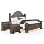 Ensemble de chambre à coucher Stroh traditionnel en bois, 3 pièces, avec lit à baldaquin et port USB, par Furniture of America