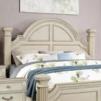 Ensemble de chambre à coucher Stroh traditionnel en bois, 3 pièces, avec lit à baldaquin et port USB, par Furniture of America