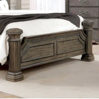 Ensemble de chambre à coucher Stroh traditionnel en bois, 3 pièces, avec lit à baldaquin et port USB, par Furniture of America