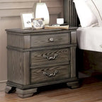Ensemble de chambre à coucher Stroh traditionnel en bois, 3 pièces, avec lit à baldaquin et port USB, par Furniture of America