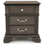 Ensemble de chambre à coucher Stroh traditionnel en bois, 3 pièces, avec lit à baldaquin et port USB, par Furniture of America