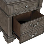 Ensemble de chambre à coucher Stroh traditionnel en bois, 3 pièces, avec lit à baldaquin et port USB, par Furniture of America
