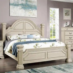 Ensemble de chambre à coucher Stroh traditionnel en bois, 3 pièces, avec lit à baldaquin et port USB, par Furniture of America