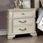 Ensemble de chambre à coucher Stroh traditionnel en bois, 3 pièces, avec lit à baldaquin et port USB, par Furniture of America