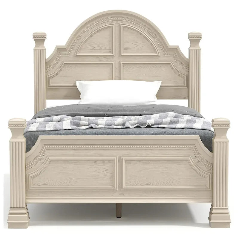 Ensemble de chambre à coucher Stroh traditionnel en bois, 3 pièces, avec lit à baldaquin et port USB, par Furniture of America