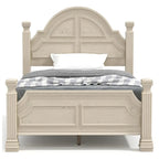 Ensemble de chambre à coucher Stroh traditionnel en bois, 3 pièces, avec lit à baldaquin et port USB, par Furniture of America