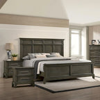 Ensemble de chambre à coucher 3 pièces à panneaux gris traditionnel Evva de Furniture of America