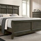 Ensemble de chambre à coucher 3 pièces à panneaux gris traditionnel Evva de Furniture of America