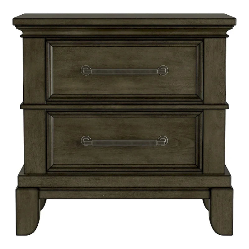 Ensemble de chambre à coucher 3 pièces à panneaux gris traditionnel Evva de Furniture of America