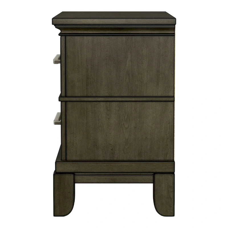Ensemble de chambre à coucher 3 pièces à panneaux gris traditionnel Evva de Furniture of America