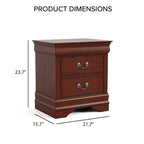 Ensemble de table de chevet et commode 3 pièces en bois massif Devi de Furniture of America