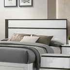 Ensemble de chambre à coucher Conjira moderne en bois blanc, 6 pièces, avec plateforme de rangement et ports USB, par Furniture of America