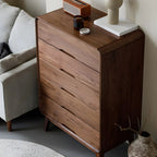 Commodes et coffres vintage en bois massif noyer foncé pour chambre à coucher