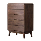 Commodes et coffres vintage en bois massif noyer foncé pour chambre à coucher