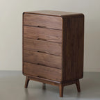 Commodes et coffres vintage en bois massif noyer foncé pour chambre à coucher