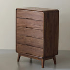 Commodes et coffres vintage en bois massif noyer foncé pour chambre à coucher