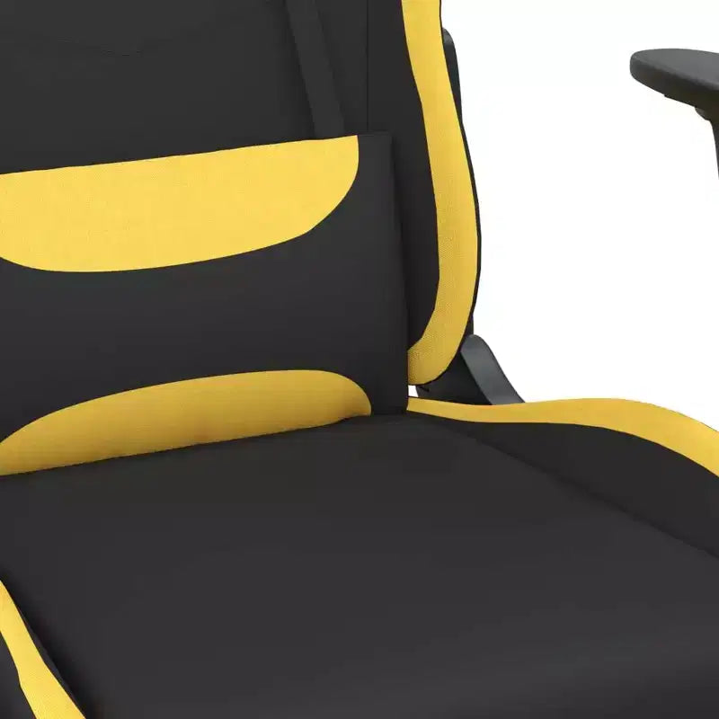 vidaXL Chaise de jeu avec repose-pieds, noir et jaune, tissu