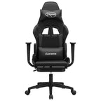 vidaXL Sedia da gaming massaggiante con poggiapiedi, nera, in similpelle