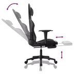 vidaXL Sedia da gaming massaggiante con poggiapiedi, nera, in similpelle
