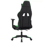 vidaXL Sedia da gaming massaggiante con poggiapiedi, nera e verde, in similpelle