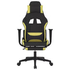 vidaXL Sedia da gaming massaggiante con poggiapiedi, nera e verde chiaro, in tessuto