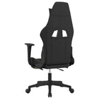 vidaXL Sedia da gaming massaggiante con poggiapiedi, nera e verde chiaro, in tessuto