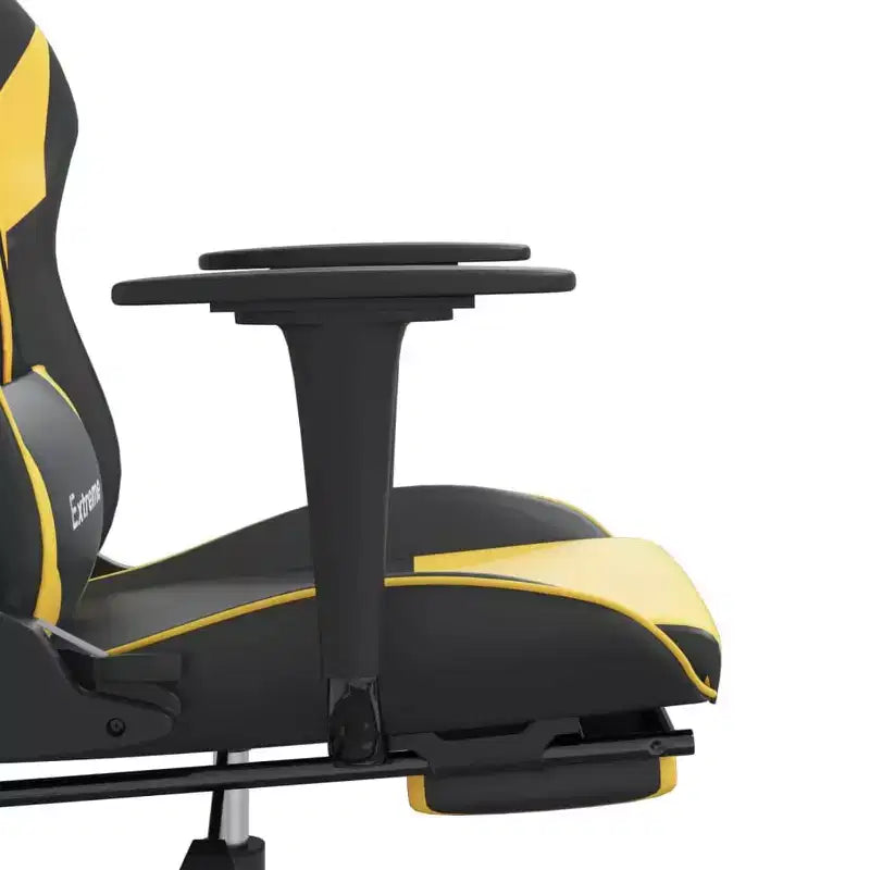 vidaXL Sedia da gaming con poggiapiedi, nera e oro, in similpelle