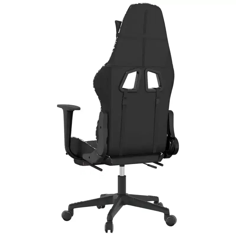 vidaXL Sedia da Gaming con Poggiapiedi, Nera e Mimetica, in Similpelle