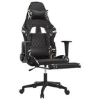 vidaXL Sedia da Gaming con Poggiapiedi, Nera e Mimetica, in Similpelle