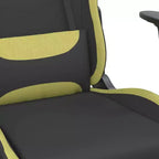 vidaXL Chaise de jeu avec repose-pieds, noir et vert clair, tissu