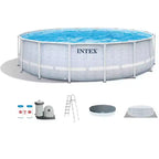 Intex 16FT X 48IN Chevron Prism Frame Premium Pool Set with Pump