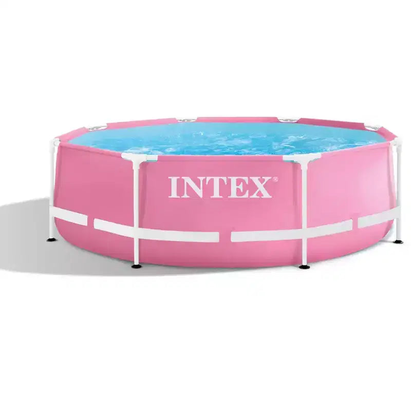 Intex PINK Metal Frame 8FT X 30IN Above Ground Pool Set with Pump