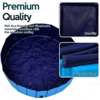Piscine pliable Zone Tech pour animaux de compagnie 38 pouces, bleue, avec vidange, facile à ranger, baignoire étanche pour intérieur et extérieur, idéale pour les enfants et les animaux de compagnie