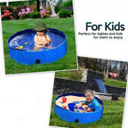 Piscine pliable Zone Tech pour animaux de compagnie 38 pouces, bleue, avec vidange, facile à ranger, baignoire étanche pour intérieur et extérieur, idéale pour les enfants et les animaux de compagnie