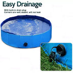 Piscine pliable Zone Tech pour animaux de compagnie 38 pouces, bleue, avec vidange, facile à ranger, baignoire étanche pour intérieur et extérieur, idéale pour les enfants et les animaux de compagnie