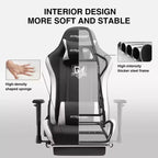 Chaise de bureau inclinable GTRACING en tissu, avec repose-pieds et hauteur réglables