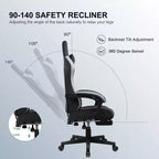 GTPLAYER Sedia da Gaming Sedia da Ufficio in Tessuto con Braccioli a Collegamento Sedia Ergonomica da Computer