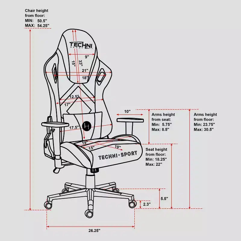 Chaise de jeu en velours à mémoire de forme – Techni Sport
