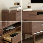 Mobile TV con ripiano regolabile in legno marrone 55" con vano a giorno