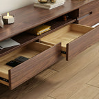 Mobile TV con ripiano regolabile in legno marrone 55" con vano a giorno