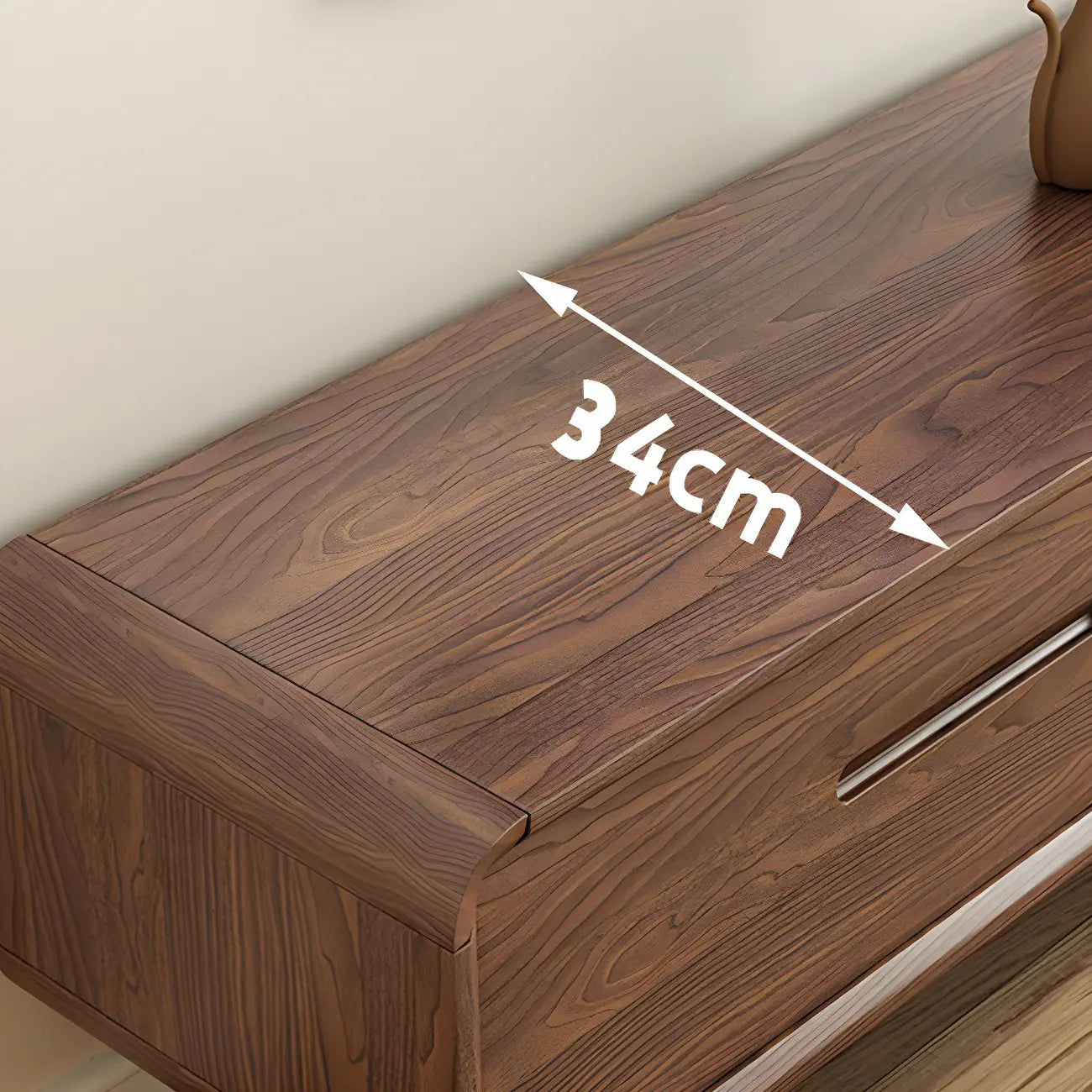 Mobile TV con ripiano regolabile in legno marrone 55" con vano a giorno