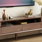 Mobile TV con ripiano regolabile in legno marrone 55" con vano a giorno