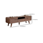 Mobile TV con ripiano regolabile in legno marrone 55" con vano a giorno