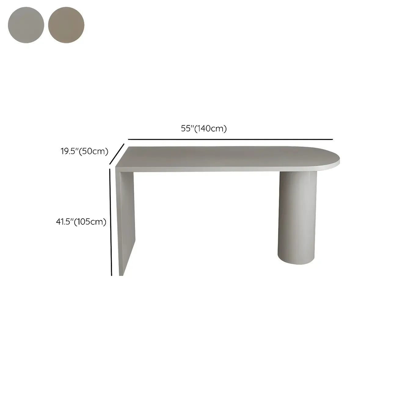 Table de bar moderne grise aux formes libres avec plateau en bois