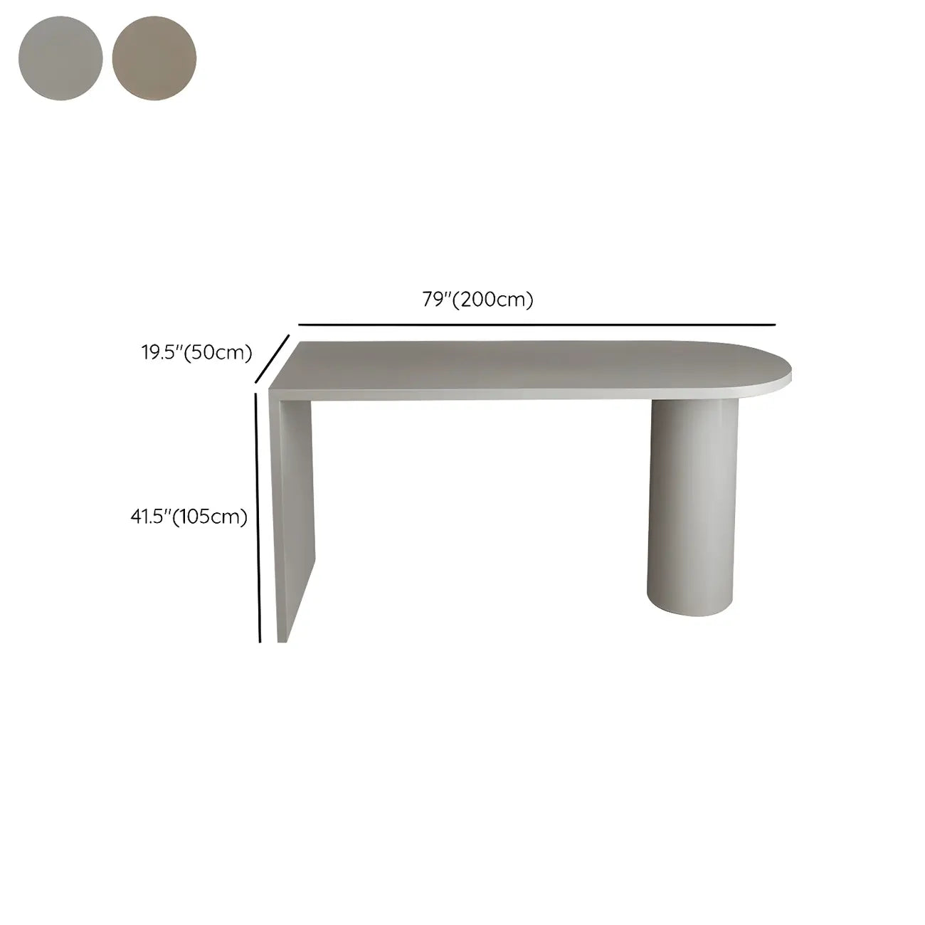 Table de bar moderne grise aux formes libres avec plateau en bois