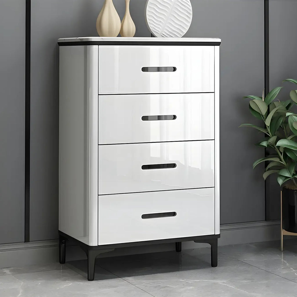 Commode horizontale élégante en bois blanc