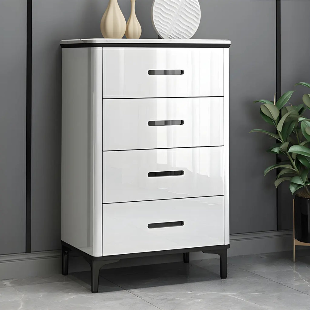 Commode horizontale élégante en bois blanc