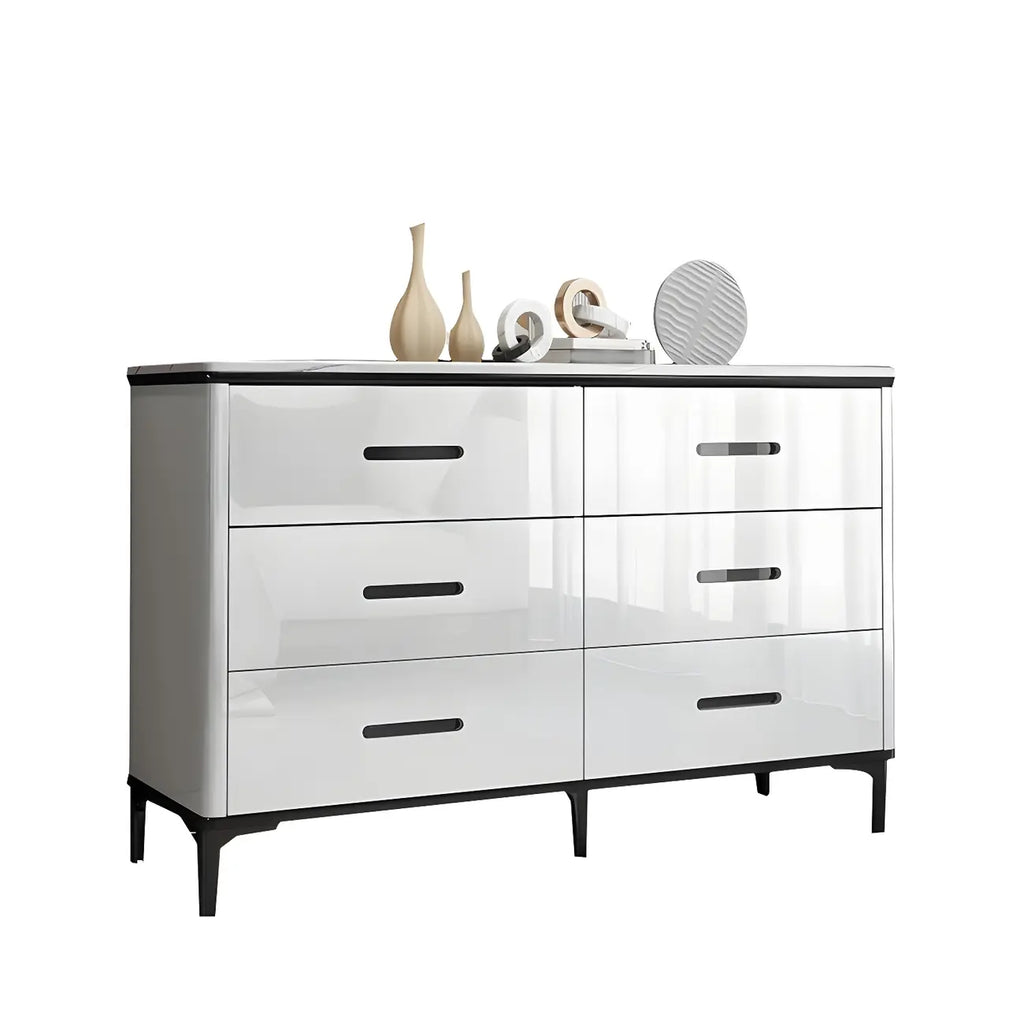 Commode horizontale élégante en bois blanc
