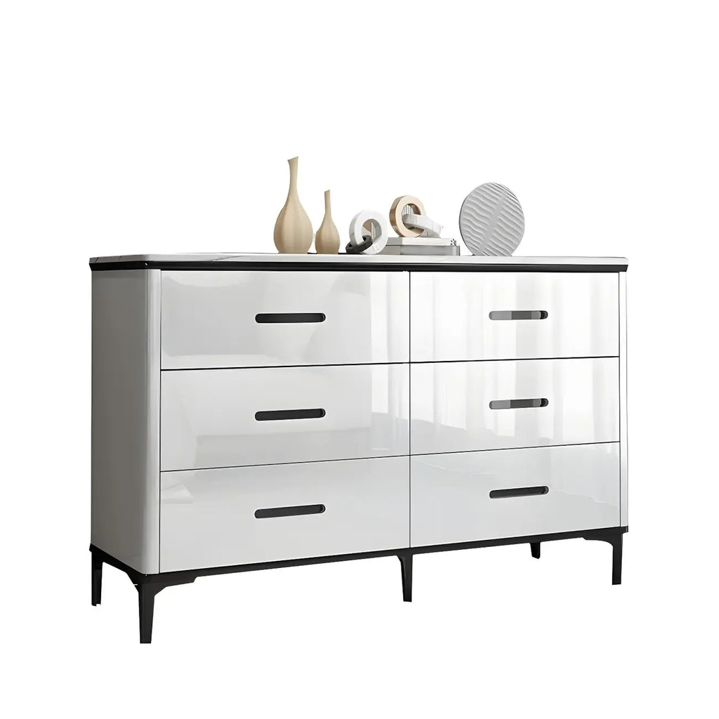 Commode horizontale élégante en bois blanc